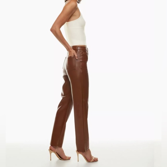 NWT Aritzia Melina High Waisted Leather Pants - Picture 8 of 8